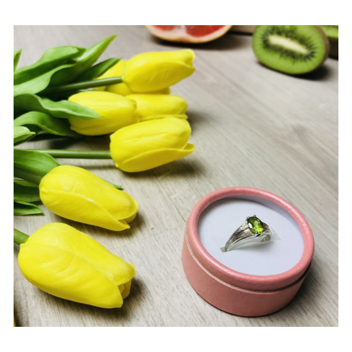 925 Sterling Silver Tsavorite Ring Size 9