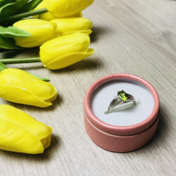 925 Sterling Silver Tsavorite Ring Size 9