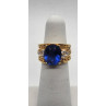 925 Sterling Silver With Blue CZ Ring Size 5
