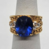925 Sterling Silver With Blue CZ Ring Size 5