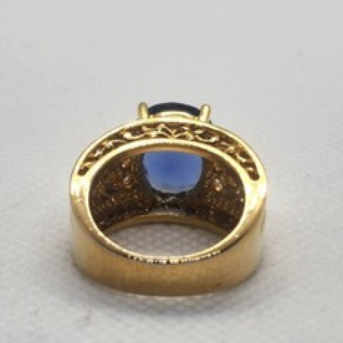 925 Sterling Silver With Blue CZ Ring Size 5