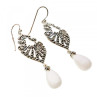 925 Sterling Silver Mother OF Pearl & Marcasites Earrings