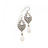 925 Sterling Silver Mother OF Pearl & Marcasites Earrings
