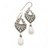 925 Sterling Silver Mother OF Pearl & Marcasites Earrings