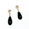 925 Sterling Silver Black Jasper Stud Earrings