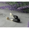 925 Sterling Silver Black Jasper Stud Earrings