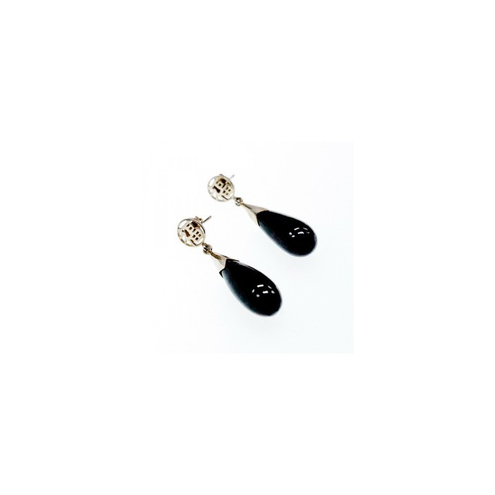 925 Sterling Silver Black Jasper Stud Earrings