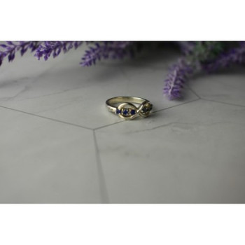 925 Sterling Silver Blue Tourmaline & Spinel Ring Size 5.5 Megan Ray