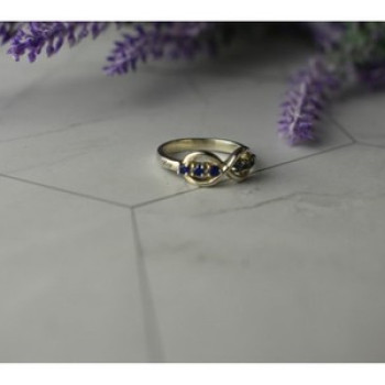 925 Sterling Silver Blue Tourmaline & Spinel Ring Size 5.5 Megan Ray