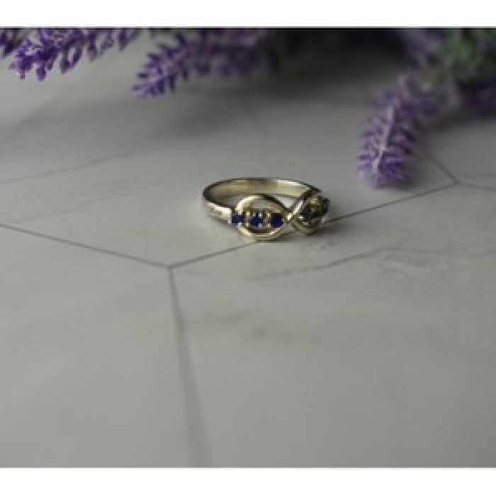 925 Sterling Silver Blue Tourmaline & Spinel Ring Size 5.5 Megan Ray
