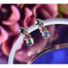 925 Sterling Silver Moonstone, Sapphire & Ruby Stud Earrings