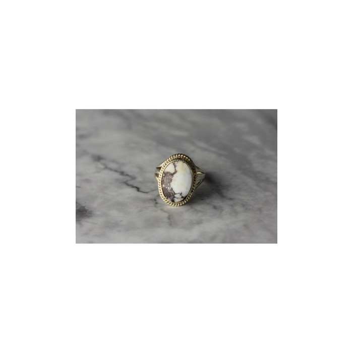 Vintage 925 Sterling Silver Moss Agate Ring Size 5.5