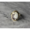 Vintage 925 Sterling Silver Moss Agate Ring Size 5.5