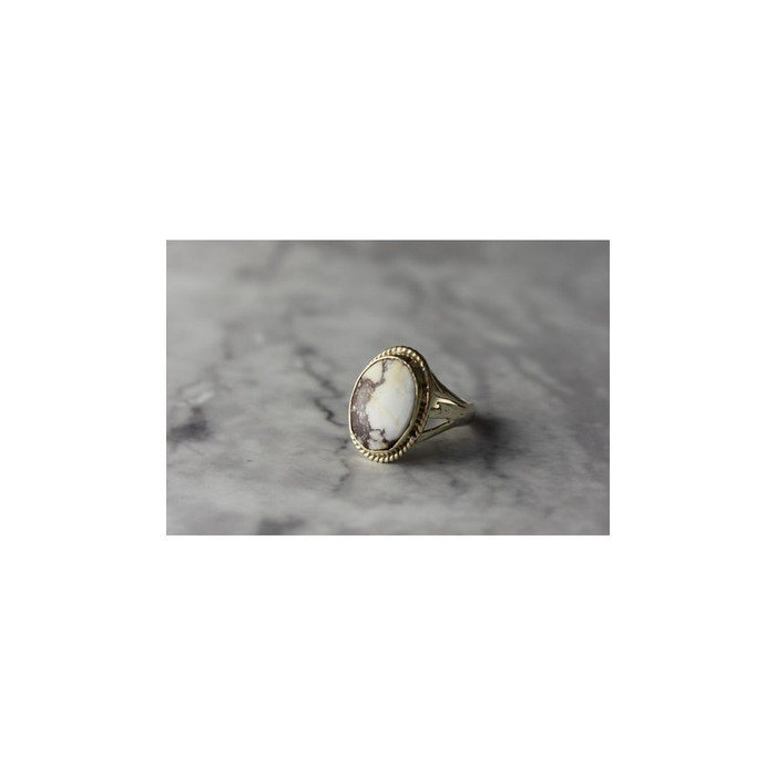 Vintage 925 Sterling Silver Moss Agate Ring Size 5.5