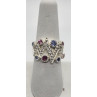 925 Sterling Silver With Morganite, Iolite & Goshenite Ring Size 8