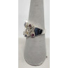 925 Sterling Silver With Morganite, Iolite & Goshenite Ring Size 8