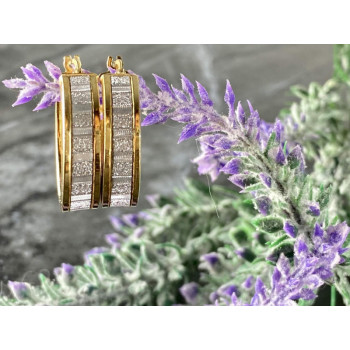 Milor 925 Sterling Silver Gold Plated Earrings Italy