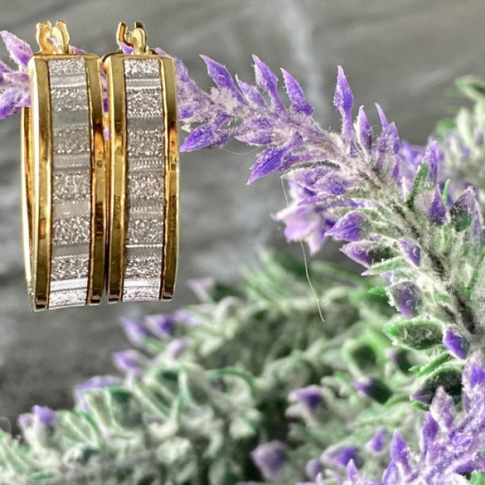 Milor 925 Sterling Silver Gold Plated Earrings Italy