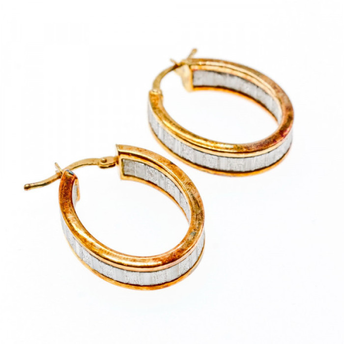 Milor 925 Sterling Silver Gold Plated Earrings Italy