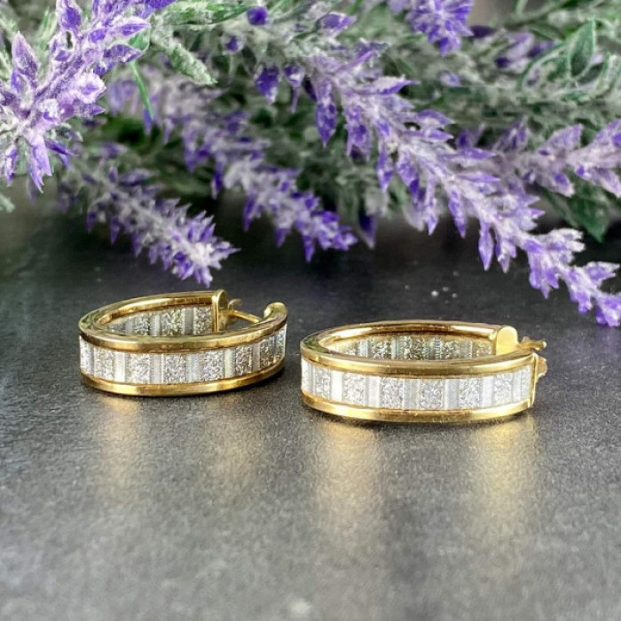 Milor 925 Sterling Silver Gold Plated Earrings Italy