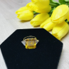 925 Sterling Silver Gold Plated Yellow & White CZ Ring Size 9