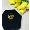 925 Sterling Silver Gold Plated Yellow & White CZ Ring Size 9