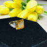925 Sterling Silver Gold Plated Yellow & White CZ Ring Size 9
