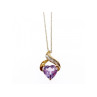 10 K YELLOW GOLD AMETHYST & DIAMOND 