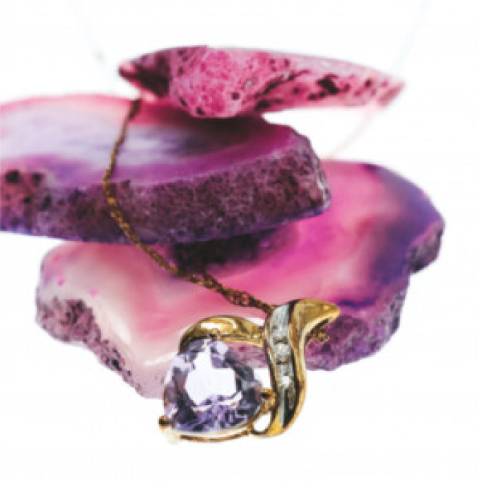10 K Yellow Gold Amethyst & Diamond 