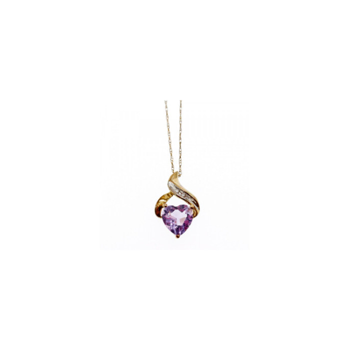 10 K YELLOW GOLD AMETHYST & DIAMOND 