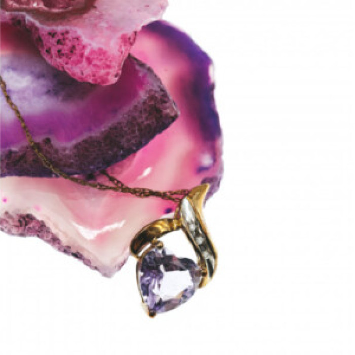 10 K Yellow Gold Amethyst & Diamond 