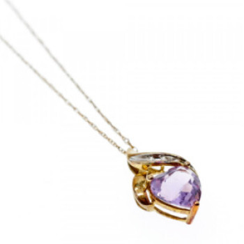 10 K Yellow Gold Amethyst & Diamond 