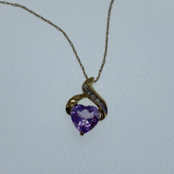 10 K Yellow Gold Amethyst & Diamond 