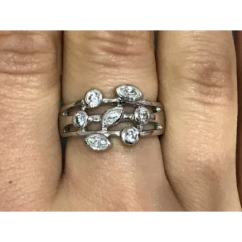 925 Sterling Silver CZ Ring Size 8