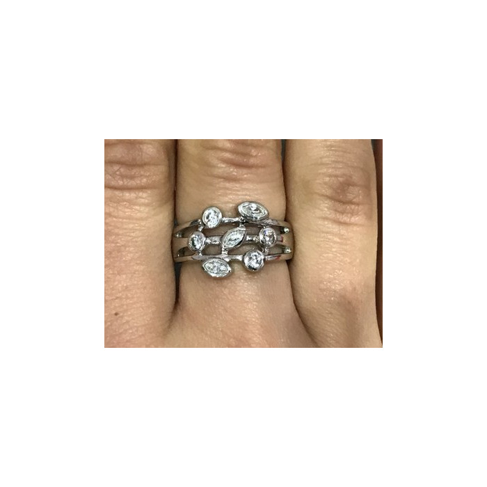 925 Sterling Silver CZ Ring Size 8