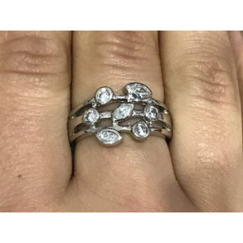925 Sterling Silver CZ Ring Size 8