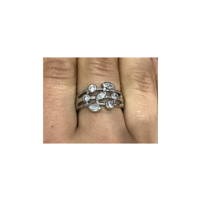925 Sterling Silver CZ Ring Size 8