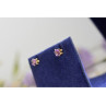 925 Sterling Silver Gold Plated Purple Tourmaline Stud Earrings