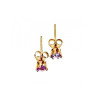 925 Sterling Silver Gold Plated Purple Tourmaline Stud Earrings