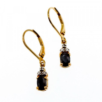 925 Sterling Silver Gold Plated Sapphires Earrings