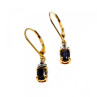 925 Sterling Silver Gold Plated Sapphires Earrings