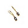 925 STERLING SILVER GOLD PLATED SAPPHIRES EARRINGS