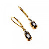 925 Sterling Silver Gold Plated Sapphires Earrings
