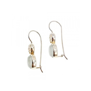 925 Sterling Silver White Jadeite Earrings