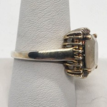 925 Sterling Silver With Quartz & Helidor Ring Size 9.5