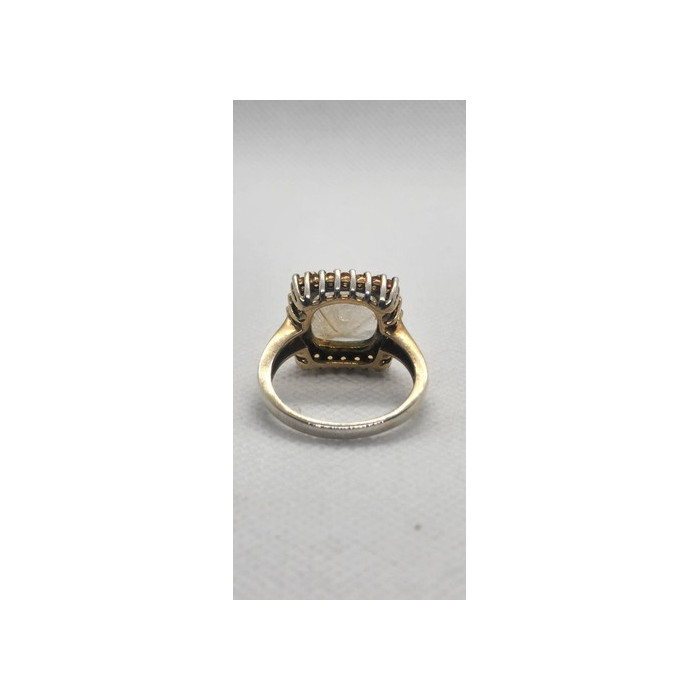 925 Sterling Silver With Quartz & Helidor Ring Size 9.5