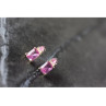 925 Sterling Silver Pink Topaz Stud Earrings
