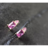 925 Sterling Silver Pink Topaz Stud Earrings