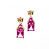 925 Sterling Silver Pink Topaz Stud Earrings