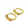 925 Sterling Silver Gold Plated Multi Gemstones Earrings